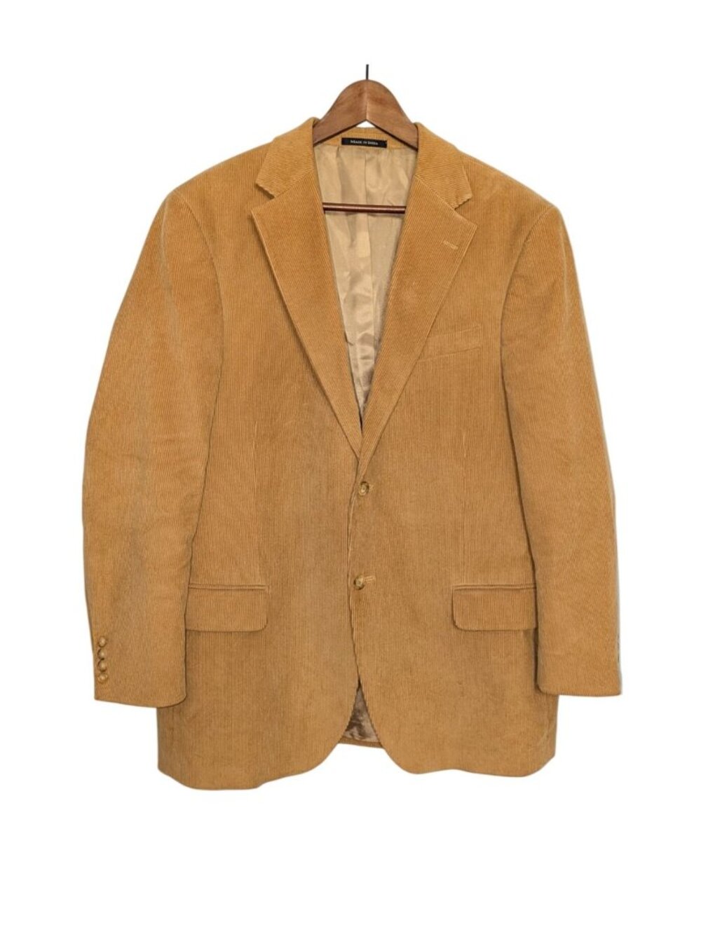 Vintage 90s Lands End Camel Tan Corduroy Sport Coat Blazer Jacket 42 Regular